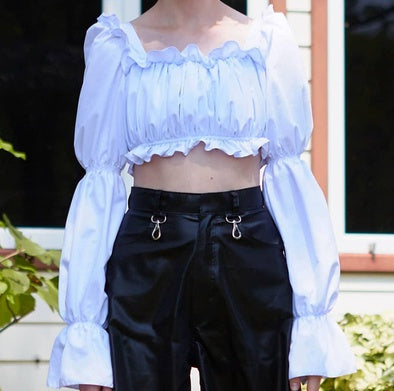 Dark girl wind zipper irregular denim skirt skirt