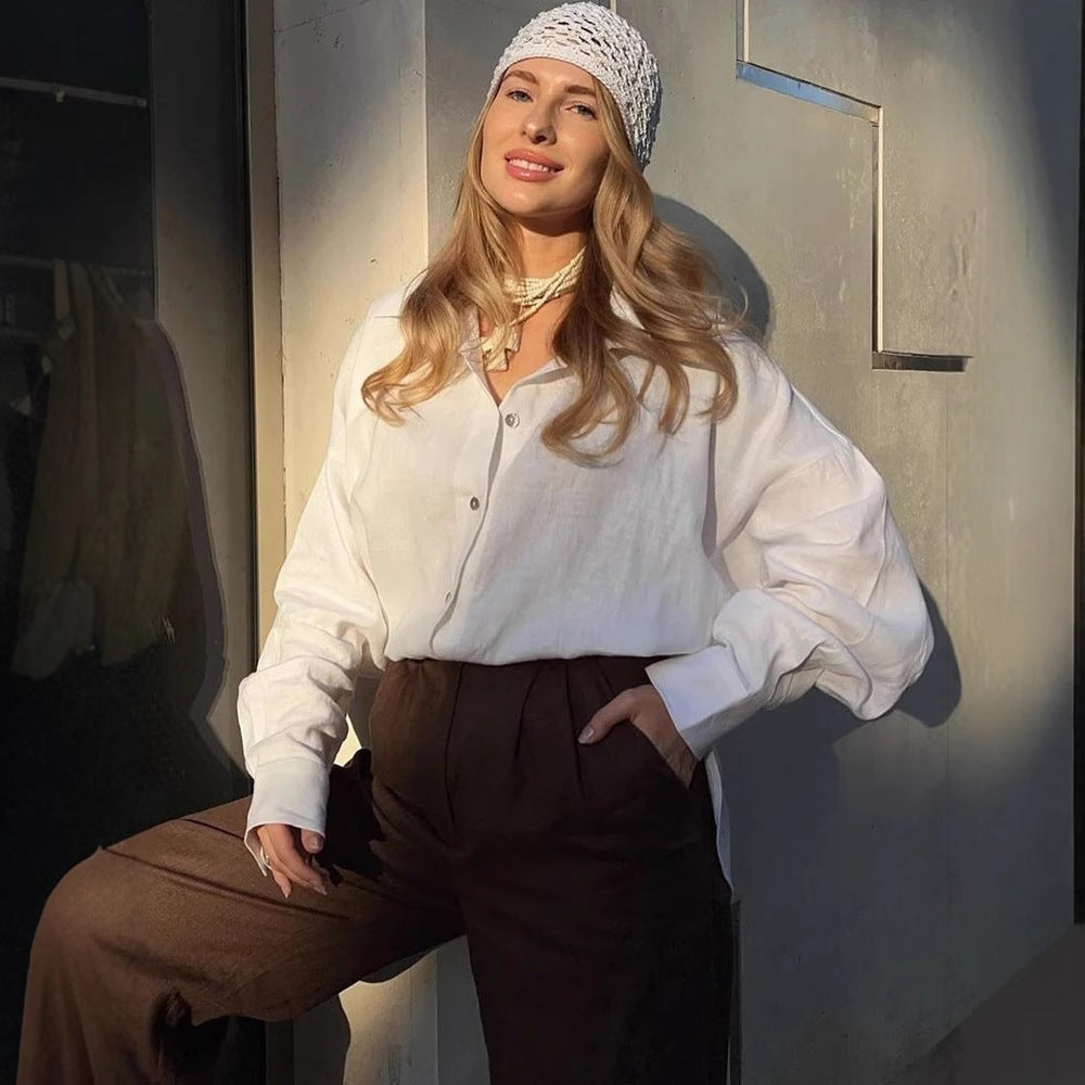 Women's Long Sleeve Ruffle Blouse Blouse