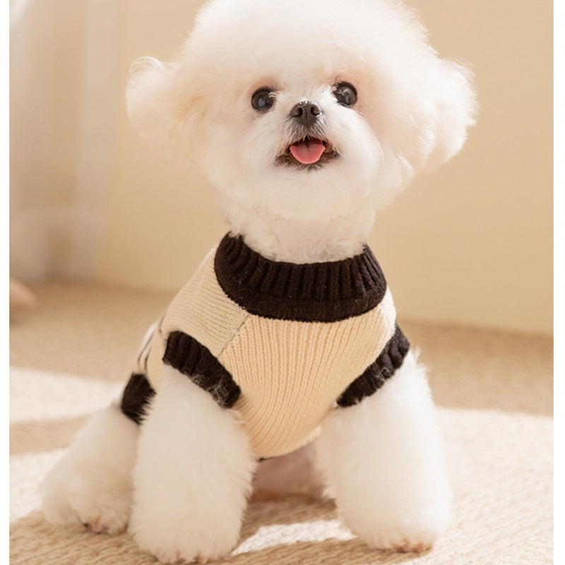 Warm Small Dog Sweater, Soft & Breathable Pet Knit Cardigan With Monster Pattern For Small Medium Dogs Boy Girl Puppy Cat, Fall Winter Dog Clothes For Indoor & Outdoor Wear